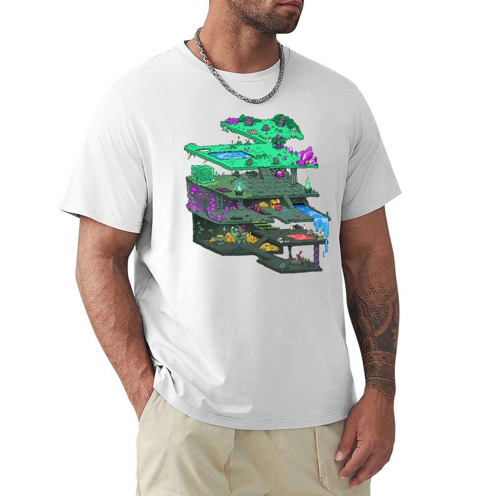 Dungeoneering Map TShirt boys whites plus sizes mens graphic tshirts hip hop S