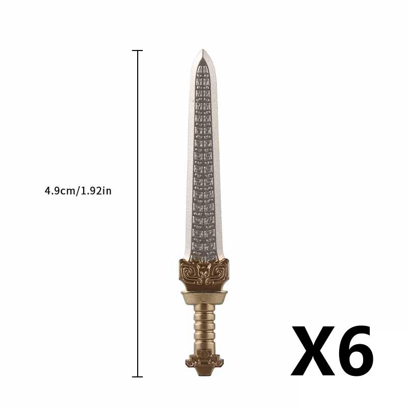 12/24 bucăți figurine medievale kit de accesorii pentru arme blocuri de construcție sabie regele scut regele leu topor de luptă trident topor cu două tăișuri jucărie din cărămidă