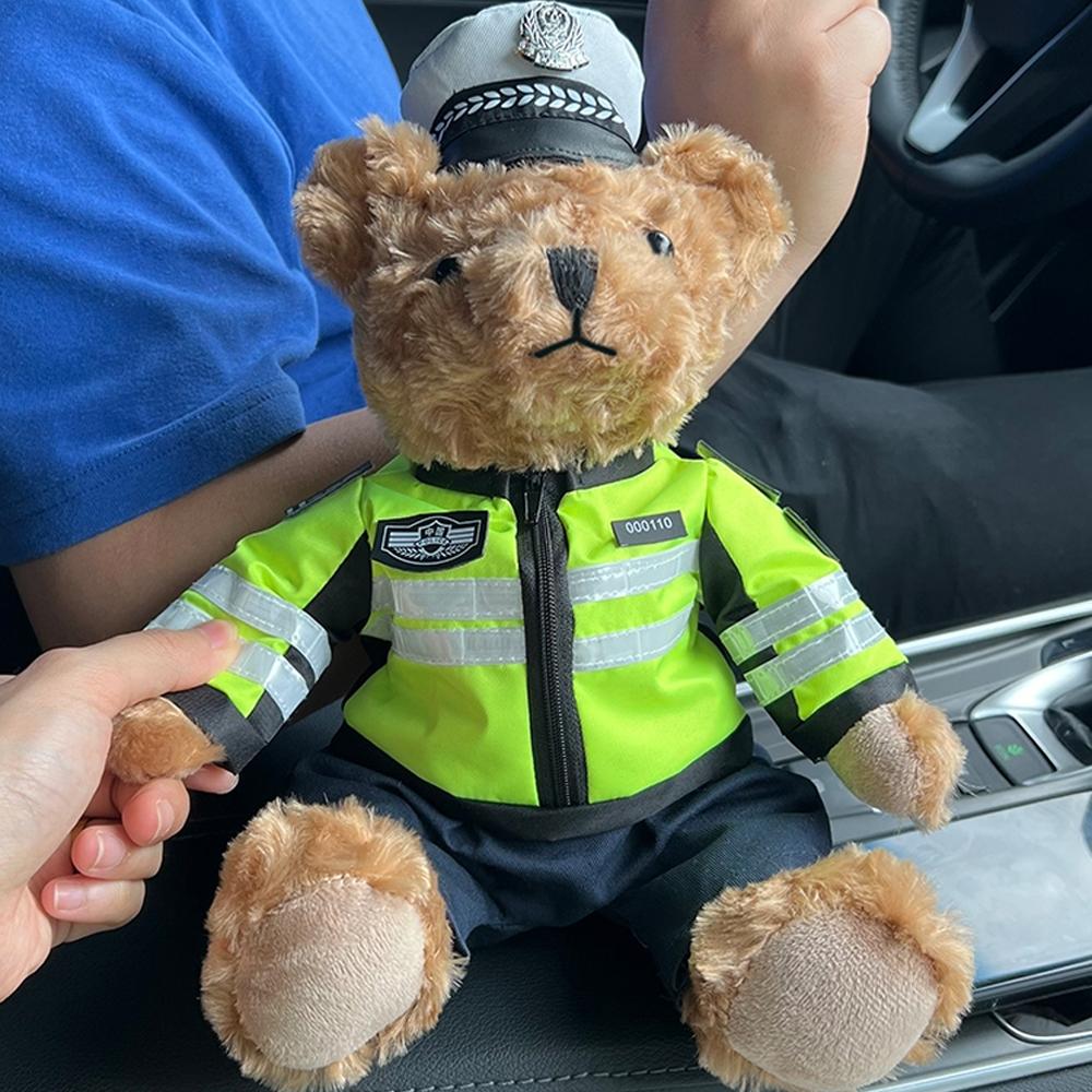 1 ks 25CM Krásne policajné medvedíky Peluche Hračky Roztomilé kučeravé plyšové medvedíky Bábiky v policajných uniformách pre deti Darčeky k narodeninám pre deti