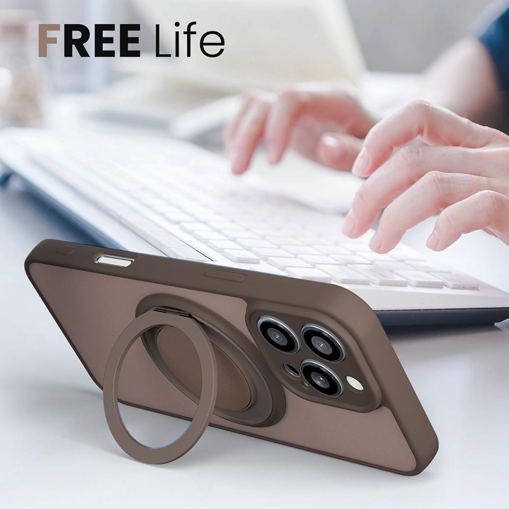 360° Rotating Bracket Magnetic Case for iPhone 17 16 15 13 11 14 12 Pro Max Matte Hard Acrylic Wireless Charge Protection Cover