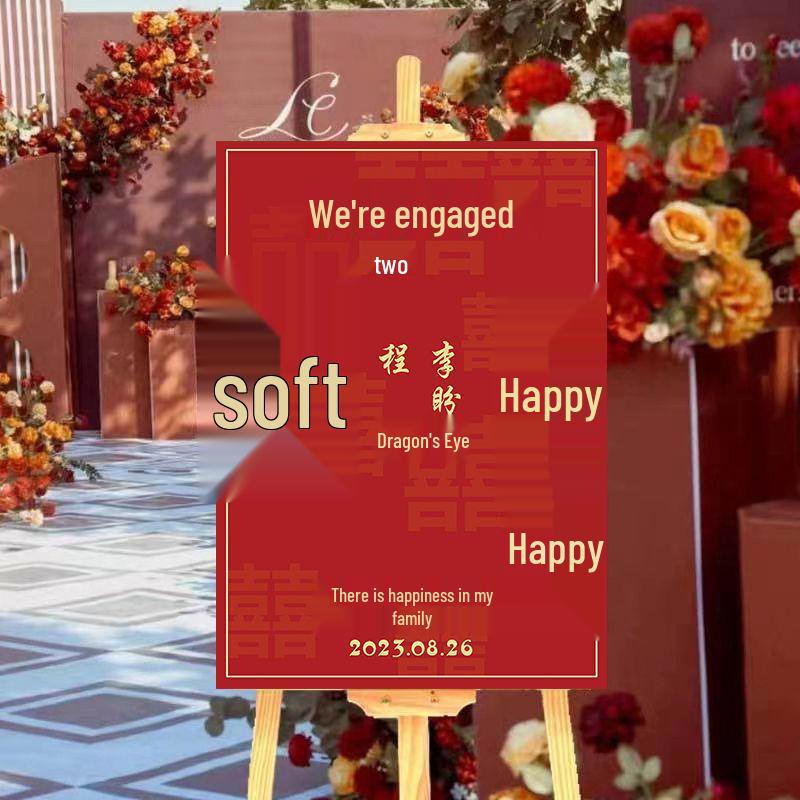 Custom Wedding Ceremony Welcome Sign: Engagement Directional Decor with Water Background