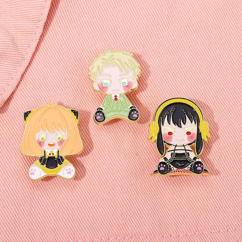 Adorable Cartoon Character Alloy Brooch Creative Anime Pin For Clothing Accessories