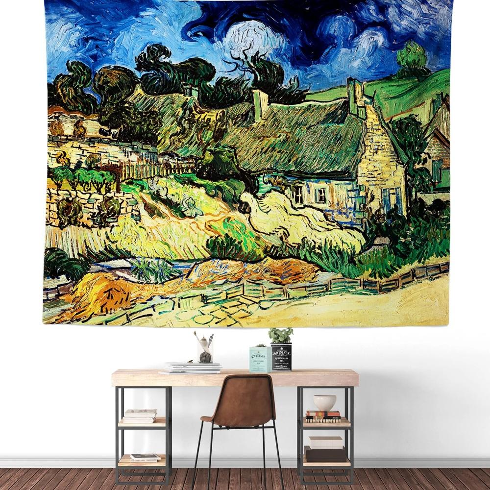 

Van Gogh Art Tapestry Hippie Abstract Tapestry Vintage Aesthetics Tapestry Wall Hanging Tapestries Dorm Art Living Room Bedroom 74x94cm(29x37in)