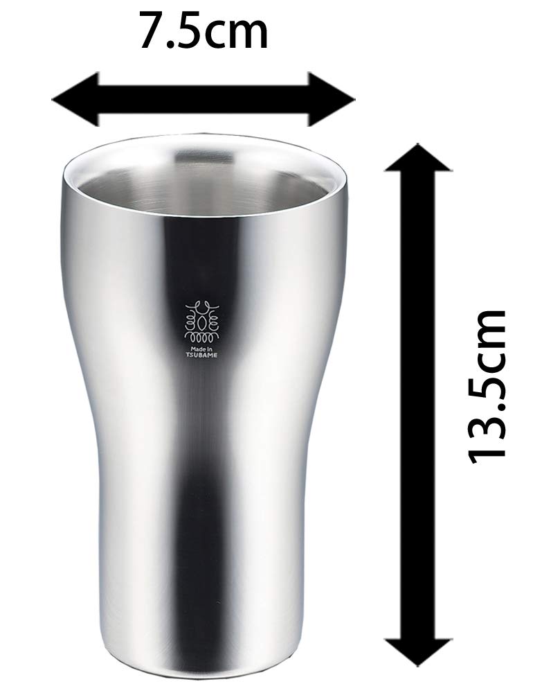 Tamahashi Tumbler, Silver (Mirror Finish), 300ml, 18-8 Stainless Steel, Double Structure, TM-037