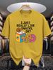 Unisex Crew Neck Tee Snacks Donuts Drink Letter Graphic Print Soft Cotton Loose Breathable Short Sleeve Summer Casual Street Tops