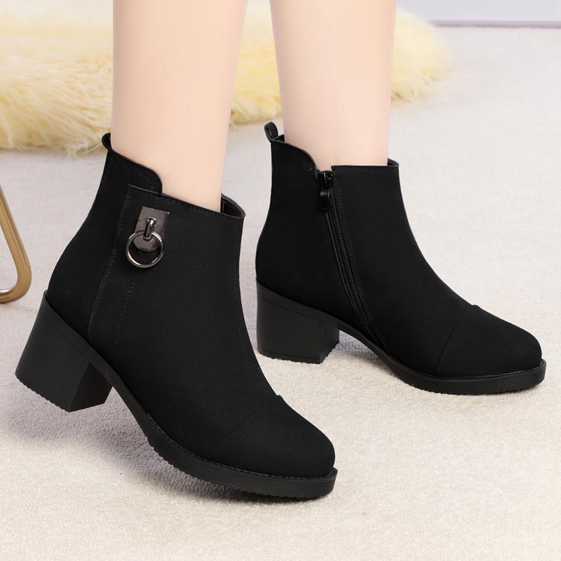 Fashion AIYUQI Women Ankle Boots 2025 New Winter Genuine Leather Wool Boots Women Large Size High Heels Warm Fashion Boots Ladies