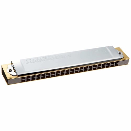 

TOMBO chromatic harmonica in C, 21 holes, with special Tombo band, 1521