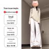 White-Gray High-Waisted Petite Micro-Flared Slimming Horseshoe Pants for Women, Spring/Autumn 2025 Collection