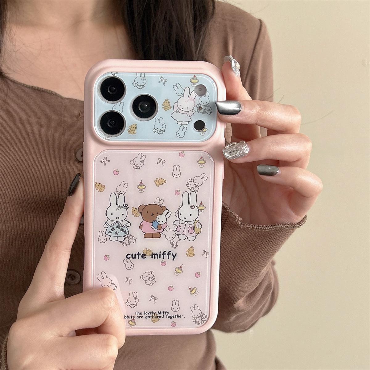 

Cartoon Bear & Rabbit iPhone 15/16/17 Pro Max Anti-Drop Case Apple 15