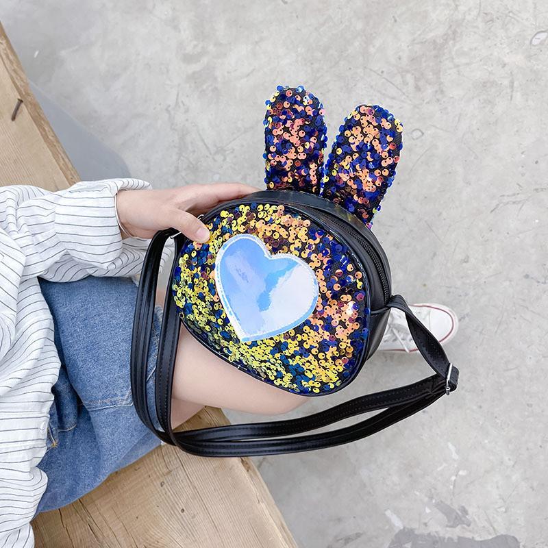 Adorable Korean Style Children's Cute Rabbit Sequin Shoulder Bag For Girls