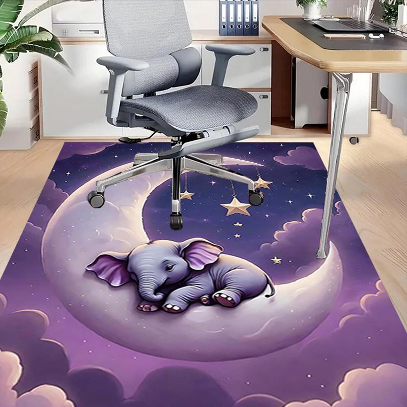 1PC Elephant Moon Anti-slip Carpet, Suitable for Office, Bedroomand Playrooms. It Can Also Be Used As a Sofa Footrest cover-R80