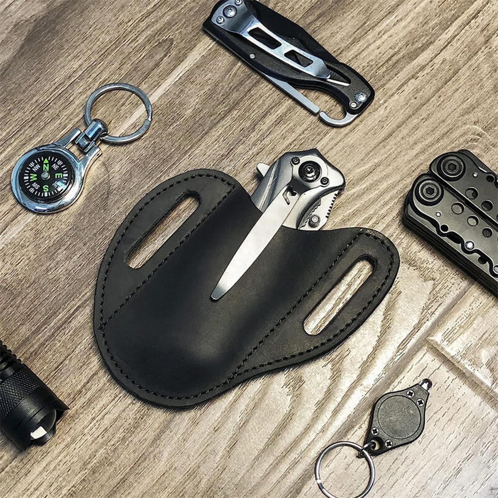 

Шкірозамінник для чохла-зберігача ременя, Компактний портативний маленький тримач для ножа для полювання, BBQ, Подорожей чорний