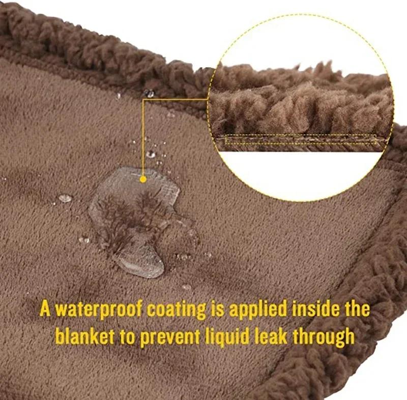 Waterproof Pet Blanket Liquid Pee Proof Dog Blanket For Sofa Bed Couch Reversible Fleece Furniture Protector Cover For Dogs Cats