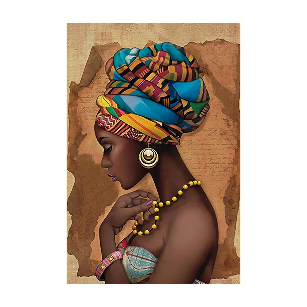 African Woman Abstract Art Canvas Paintings Africane Girl Africa Art Posters and Prints Wall Art Pictures for Living Room Decor