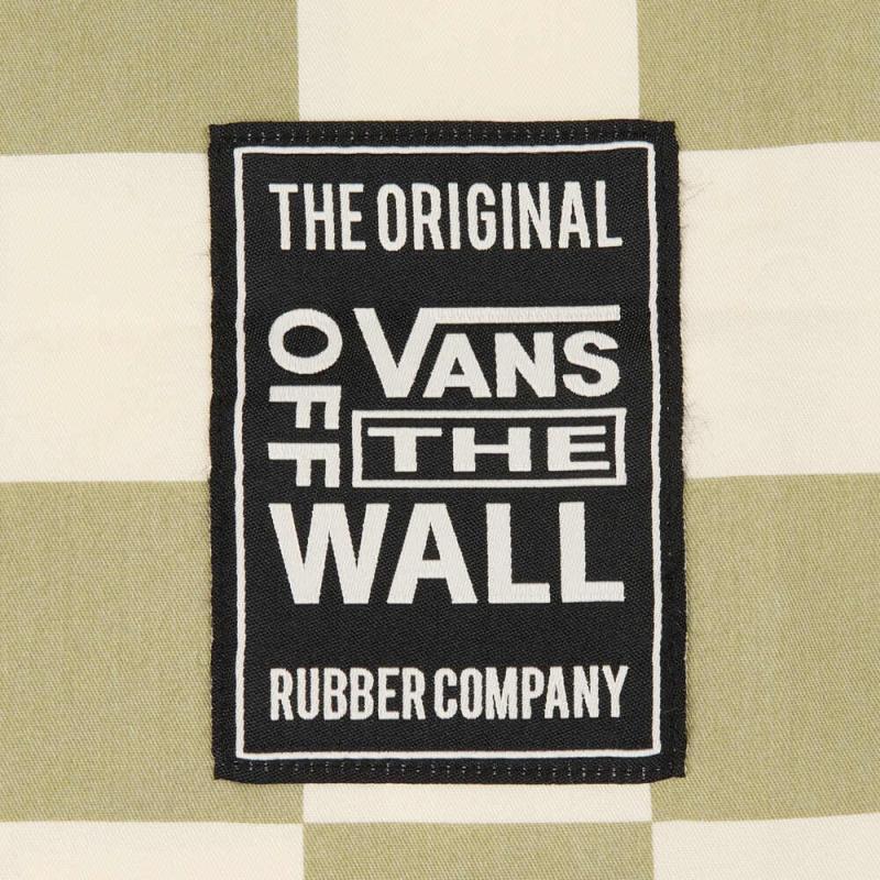 Vans Off The Wall Hybrid Checker Collared Casual Comfortable Checkered Short Sleeve Shirt Men shirts Beige VN000HZWDMA