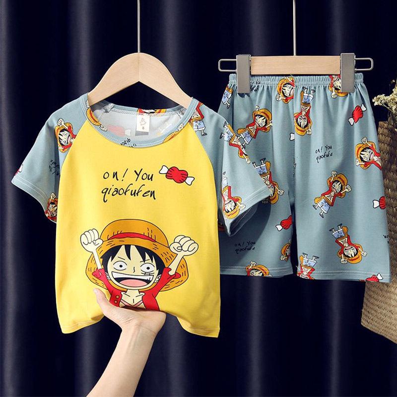 Summer Cartoon Pajama Set: Short Sleeve & Shorts for Kids