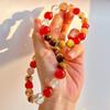 Retro Natürliches Tigerauge Roter Chalcedon Weißer Kristall Gelber Turmal Kristall Armband Armband.