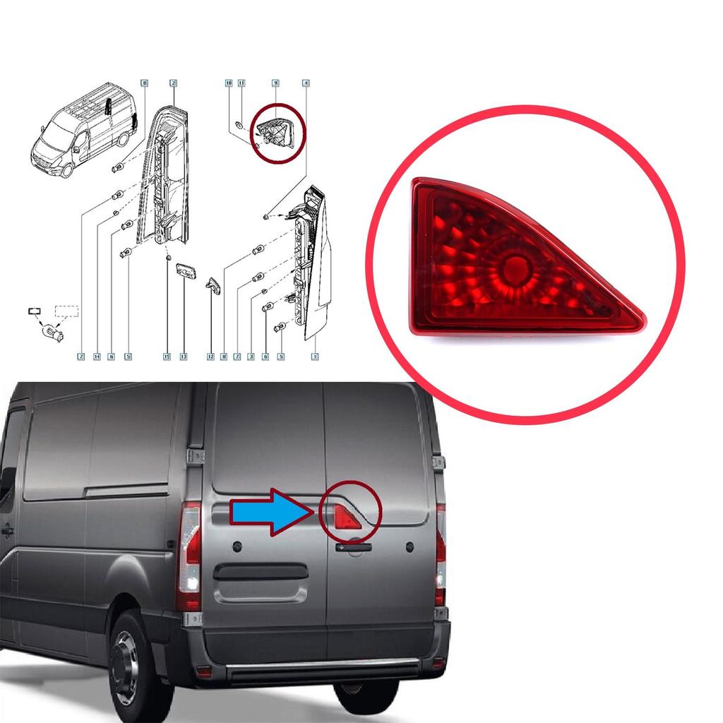 ESP1234 Rear Door Stop Lamp 3rd Brake Light For Renault Master MK3 Opel Vauxhall Movano B Nissan NV400 Interstar X62B 265900021R