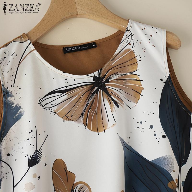 ZANZEA Women Floral Tank Tops and Shorts Summer Two Piece Sets