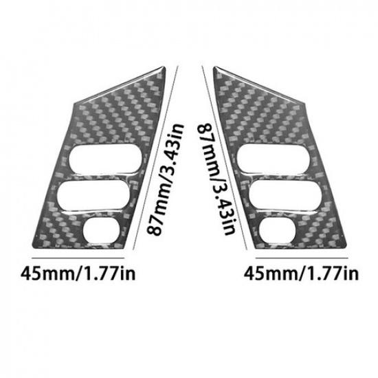 2Pcs For Lexus RX330 RX350 Carbon Fiber Steering Wheel Button Cover Trim Type A