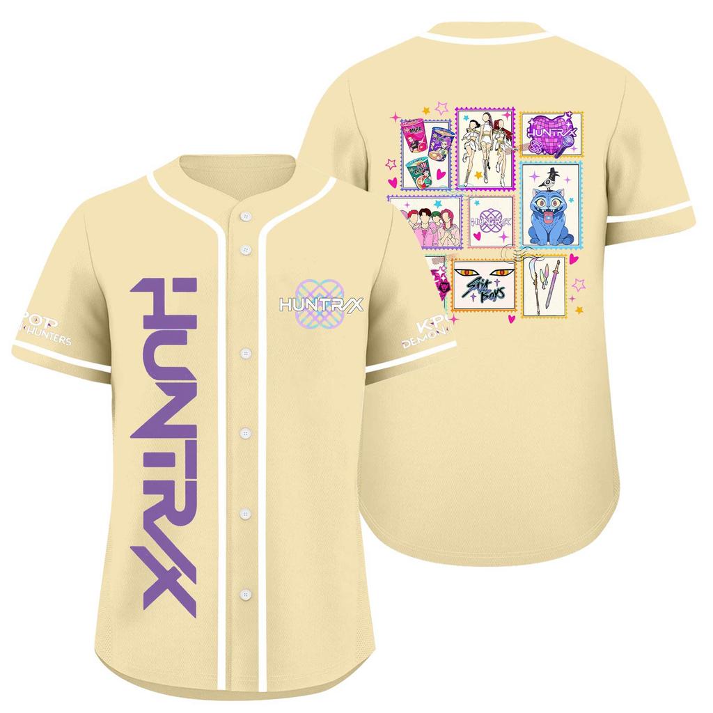 Children's Casual Cartoon Print Short-sleeved Baseball Jerseys Children's Sportswear Top
