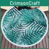 Soft And Absorbent Large Round Beach Towel With Classic Flowers Print For Outdoor Use