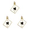 3pcs 18k Gold Plated Charm Heart/Horseshoe/Dices Poker Card Pendants with Cubic Zirconia Necklace Earrings Components