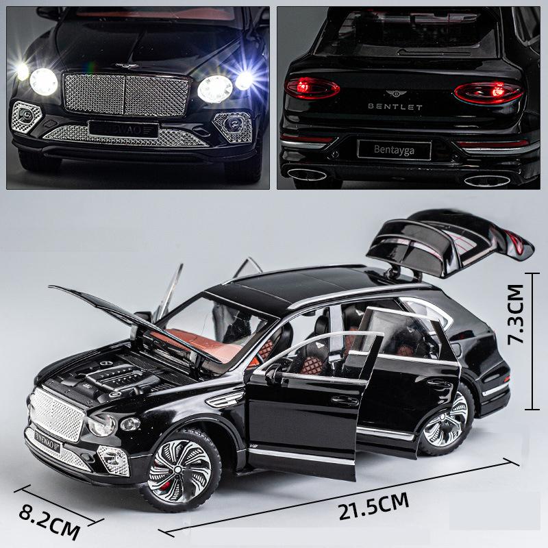 Bentley Bentayga-Druckgussauto-Modellspielzeug im Maßstab 1:24, zurückziehbares Spielzeugfahrzeug mit Ton und Licht für Kinder, Kleinkinder, Jungen und Mädchen, Geschenkkollektion