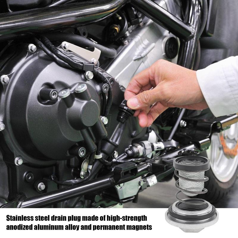 Scooter Oil Drain Plug Engine Sump Screw Plug With Spring Filter Scooter Accessories For Scooter Replacement Parts