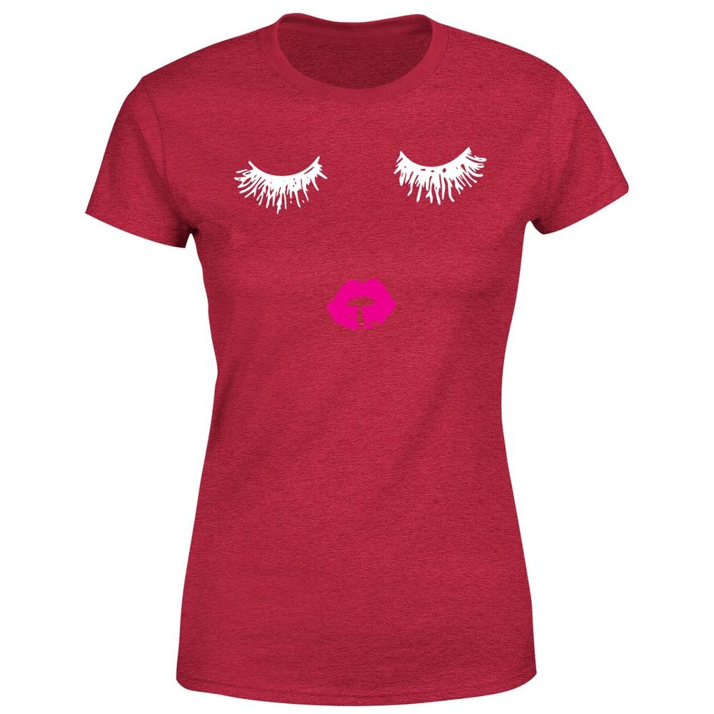 

Eyelashes And Lips Womens T Shirt Summer Fun Slogan Fashion Ladies Tee Top XL