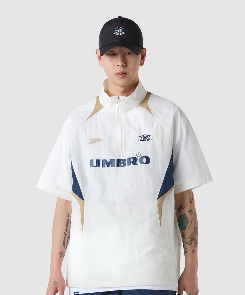 Umbro Hbl Bloke Short Sleeve Stand Neck Anorak White (Uq223Cwt52) (B Type)