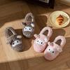Cotton slippers bag heel cartoon sheep slippers autumn and winter home couple warm velvet thickened bottom cotton mop