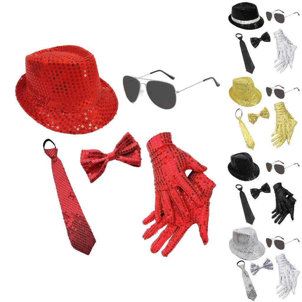 Performance Props: Sequined Hat, Tie, Gloves, Suspenders, Men's Suit