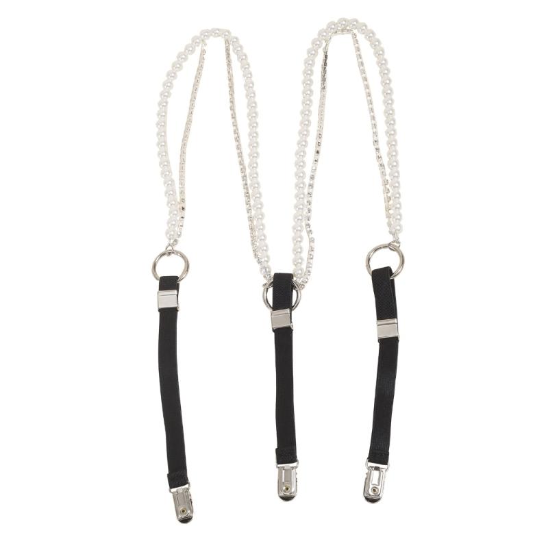 Suspenders for Girls and Women Elastic Wide Adjustable Heavy Strong Pants Clips