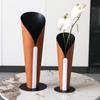 Creative Leather Abstract Torch-shaped Vase Open-mouthed Flower Pot Flower Arrangement Accessories Stainless Steel Flower Vase