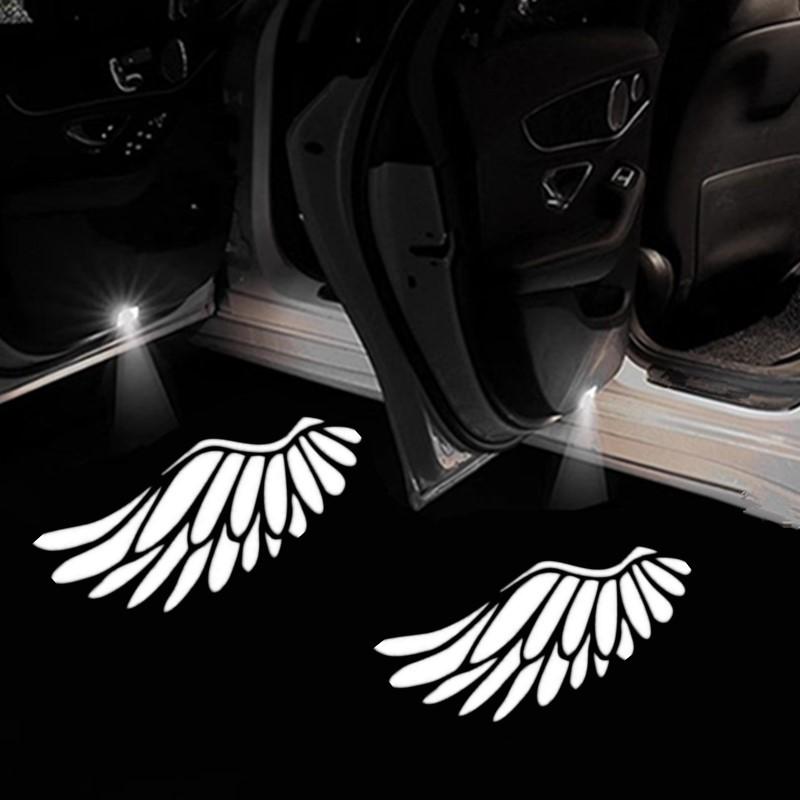 ZDFVU1 2X Angels Wings Projector Car Door LED Light For VW Passat Golf CC Scirocco Touareg Sharan Teramont T-ROC Arteon Phideon Touran