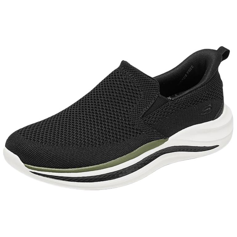 Skechers Slip-Ins Comfortable Walking Shoes Easy On And Off Lightweight Breathable Low Top Casual Shoes Men Sneaker Black White 211085-BLK