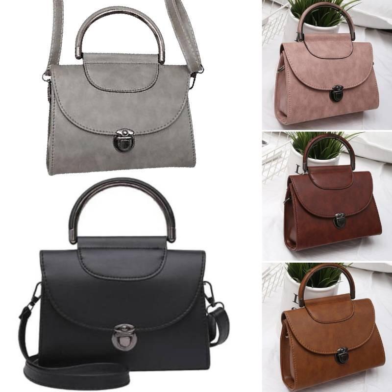Trendy Lock Closure Pu Leather Handbag 2024 Versatile Commuting Urban Fashion