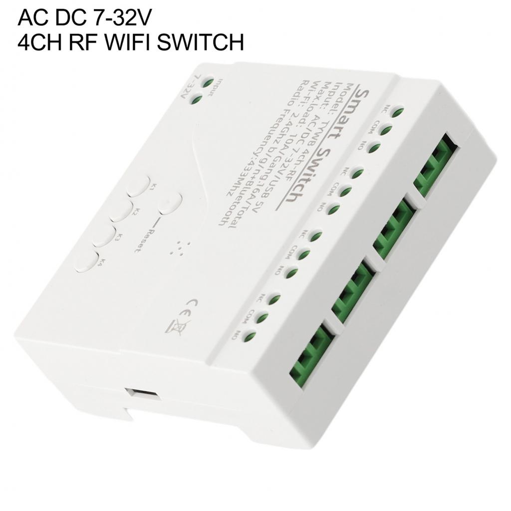 Έξυπνος Για Tuya Μονάδα Ελέγχου WIFI RF Διακόπτης 4 Καναλιών Μονάδα Ρελέ Διακόπτης