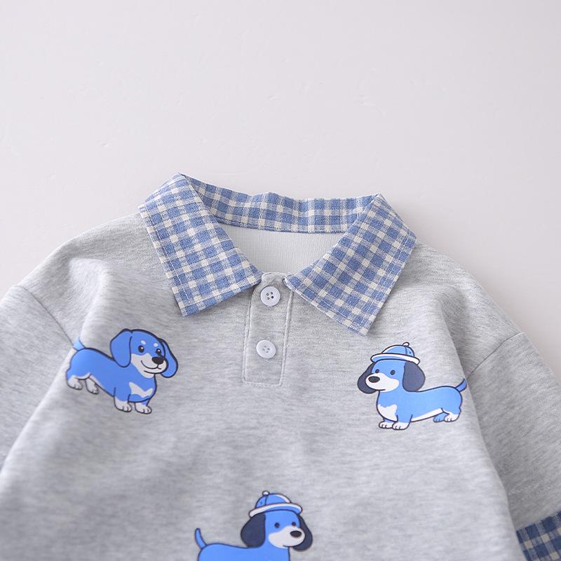 Kids' Korean-Style Two-Piece Hoodie Set: Baby Boys' Spring/Autumn Handsome Outfit 2026