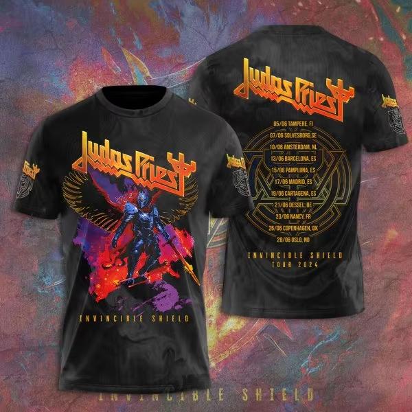 Pop Judah Priest Rock Band 3D Printed T-Shirt - Men s and Women s Fashion T-Shirt - Hip Hop Short-Sleeved Shirt - Ideal Album T-Shirt - Music Shirt S