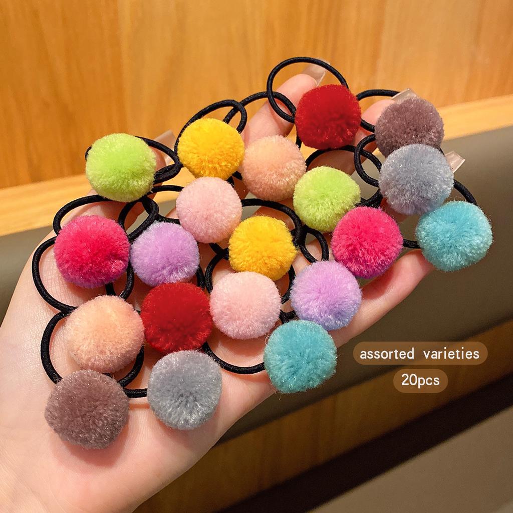 20 bunte zufällige Haarknäuel, Gummibänder, süße und niedliche Haarringe, geeignet für den täglichen Gebrauch als Haarschmuck