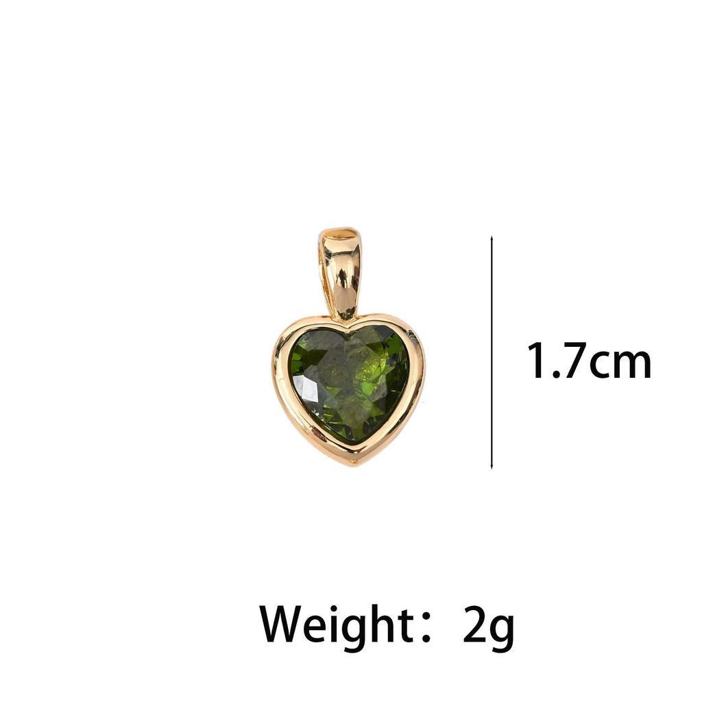 Twelve Zodiac Birthstone Pendant with Heart-Shaped Zircon - DIY Keychain Accessory