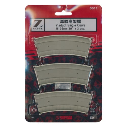

Rokuhan Z Gauge S011 Single Track Viaduct R195-30 Degrees (3 pieces)