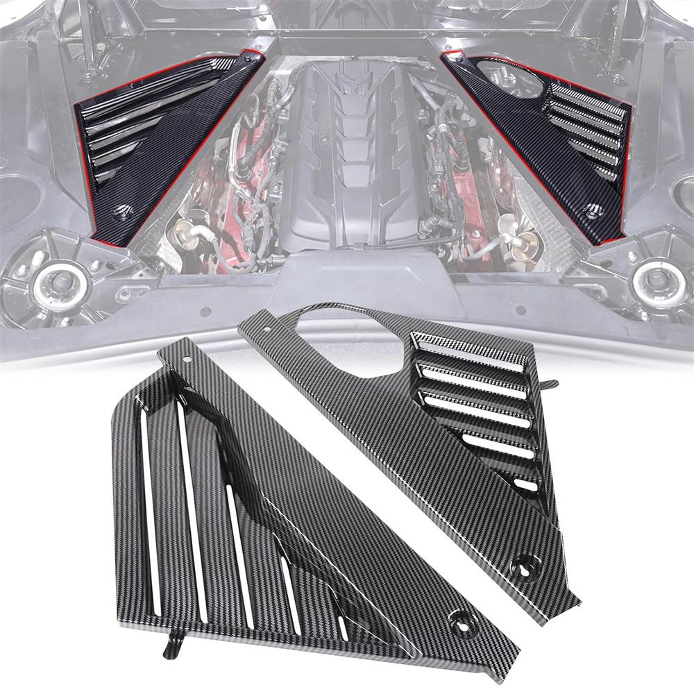 Carbon Fiber Look Engine Bay Panel Cover For Chevy Corvette C8 2020-2024