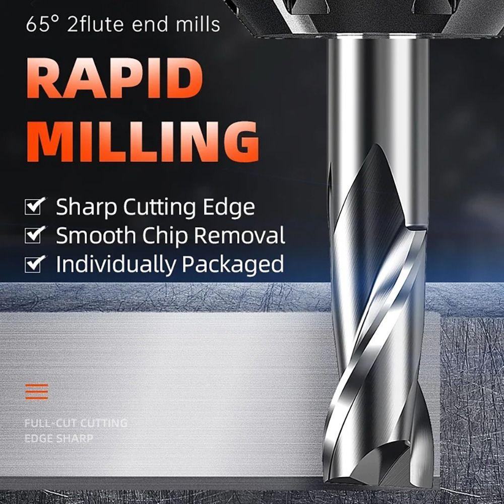 HSS M2 End Mill HRC65 Alloy Carbide Milling New Spiral Router Bit  Aluminum Stainless Metal