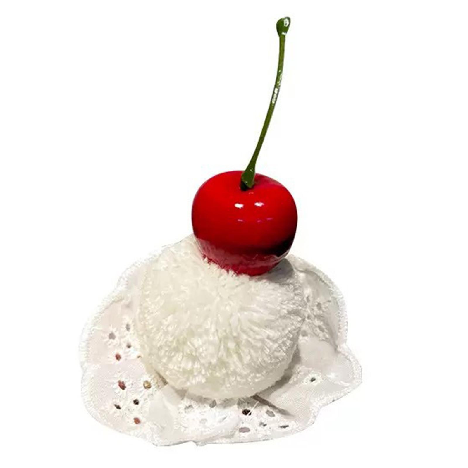 

Плюшевая кремовая заколка для волос в виде вишневого торта для женщин и девочек, мягкий полиэстер, сплав, аксессуар для волос для школы, вечеринки, повседневного использования A