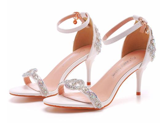 Nouă Cataramă Pantofi de Nuntă cu Sandale cu Perle pentru Femei Sexy cu Vârf Deschis pentru Petrecere Club de Noapte Pantofi de Striptease Pantofi de Dans Bară de Oțel