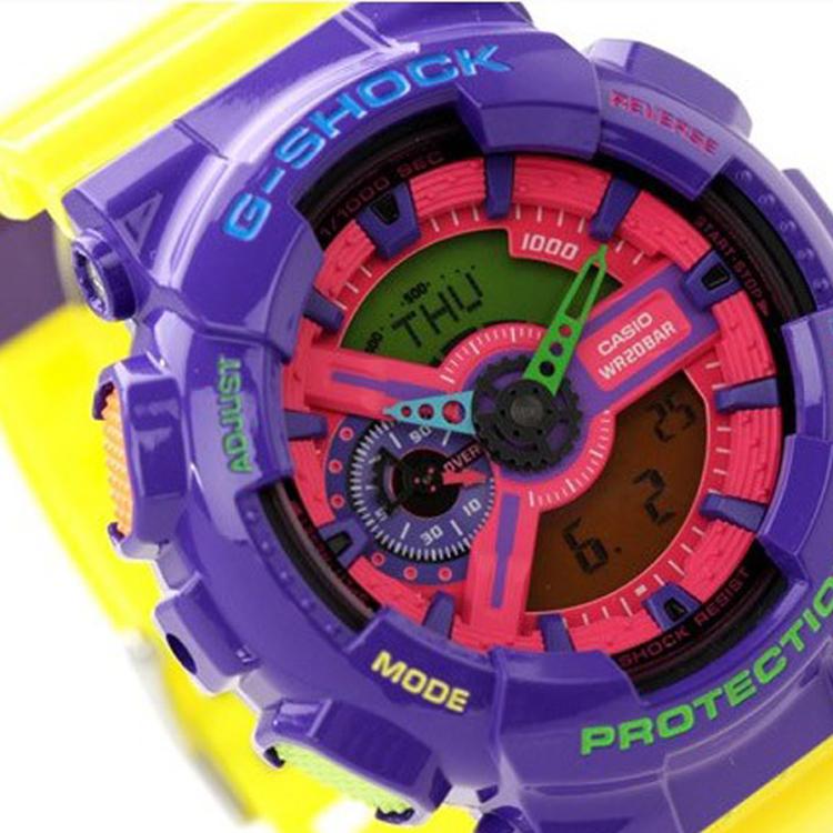 Casio Men Liquid Crystal/Analog Dual Display Series Red Watch GA-110HC-6A GA-110HC-6A