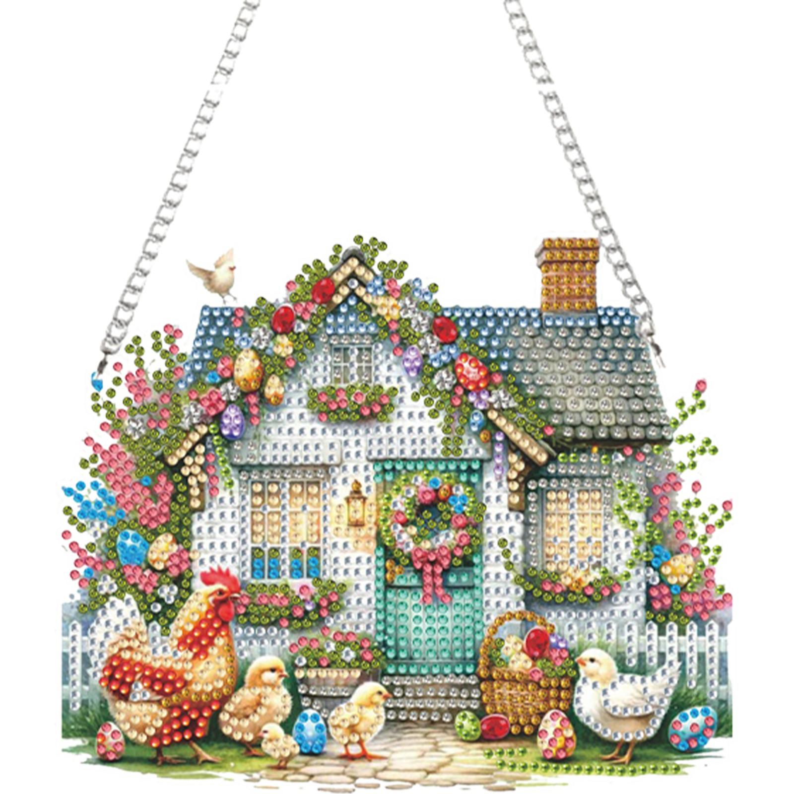 

2D/Flat DIY Special Shape Rhinestone Diamond Art Window Pendants Diamond Painting Set Diamond Art Pendant Wall Door Decoration
